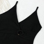 Damen Eleganter Einteiler Badeanzug mit modischem Wickeldetail und tiefem V-Ausschnitt R&B