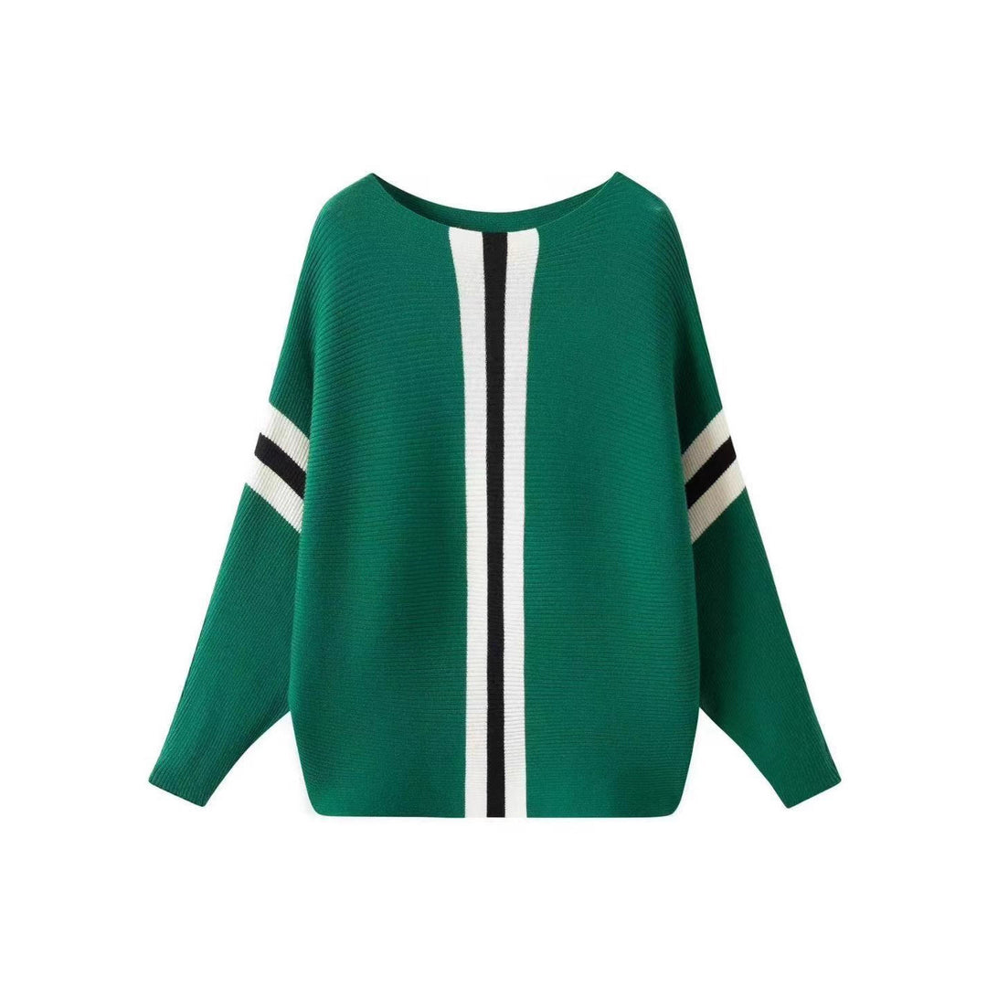 Damen Grobstrickpullover mit modernen Streifen R&B