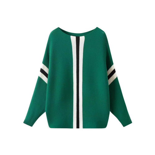 Damen Grobstrickpullover mit modernen Streifen R&B