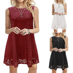Damen elegantes Spitzenkleid mit A-Linien-Schnitt R&B