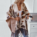 Damen weicher Schal mit fransigem Design