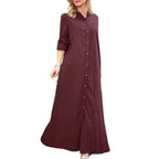 Damen Hemdblusenkleid mit verdecktem Knopfverschluss und seitlichen Taschen R&B