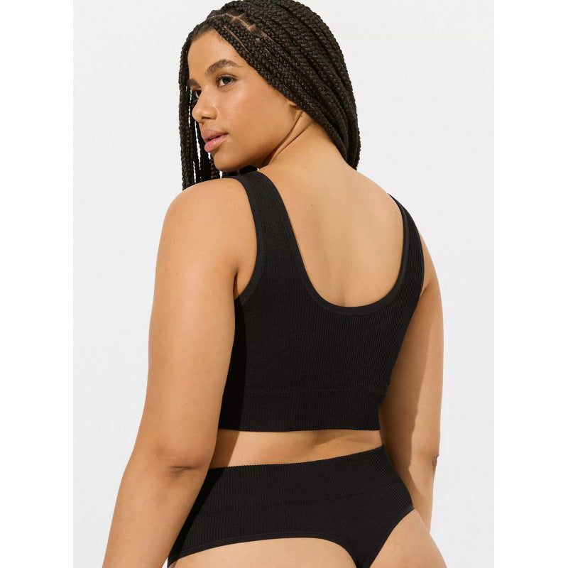 Damen Hochbund Bikini-Set mit strukturierter Oberfläche und modischem Crop-Top R&B