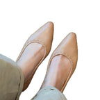 Damen elegante Ballerinas mit hochwertiger Lederoberfläche und modischem Lochmuster