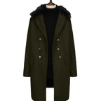 Herren elegante Wolljacke mit kunstfellkragen R&B