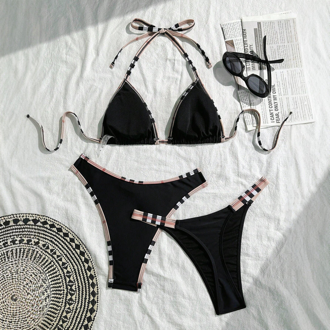 Damen Triangel-Bikini mit Struktur und modischen Akzenten R&B