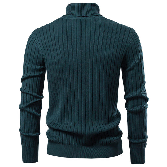 Herren Rollkragenpullover mit feinem Rippstrukturdesign R&B
