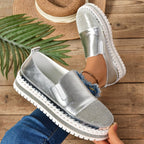 Damen Modische Slip-On Sneakers mit Glamourösem Obermaterial und Luftpolster R&B