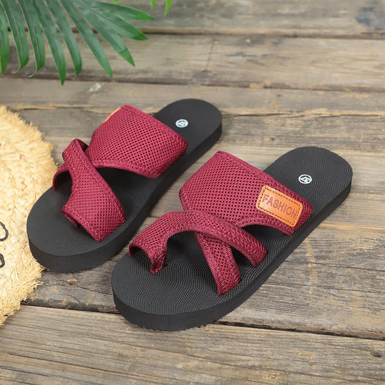 Damen bequeme Riemensandalen mit atmungsaktivem Netzoberteil und flexibler Sohle R&B