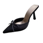 Damen elegante Slingback-Pumps mit feiner Schleifenverzierung R&B