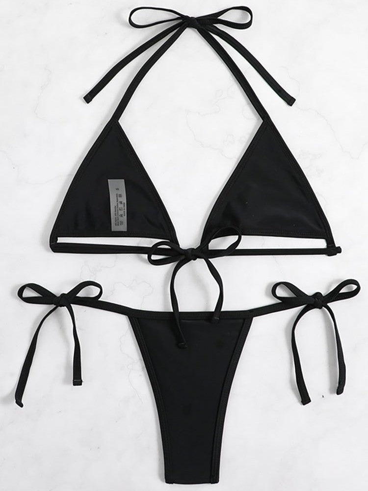 Damen Triangel-Bikini mit raffiniertem Schnürdesign