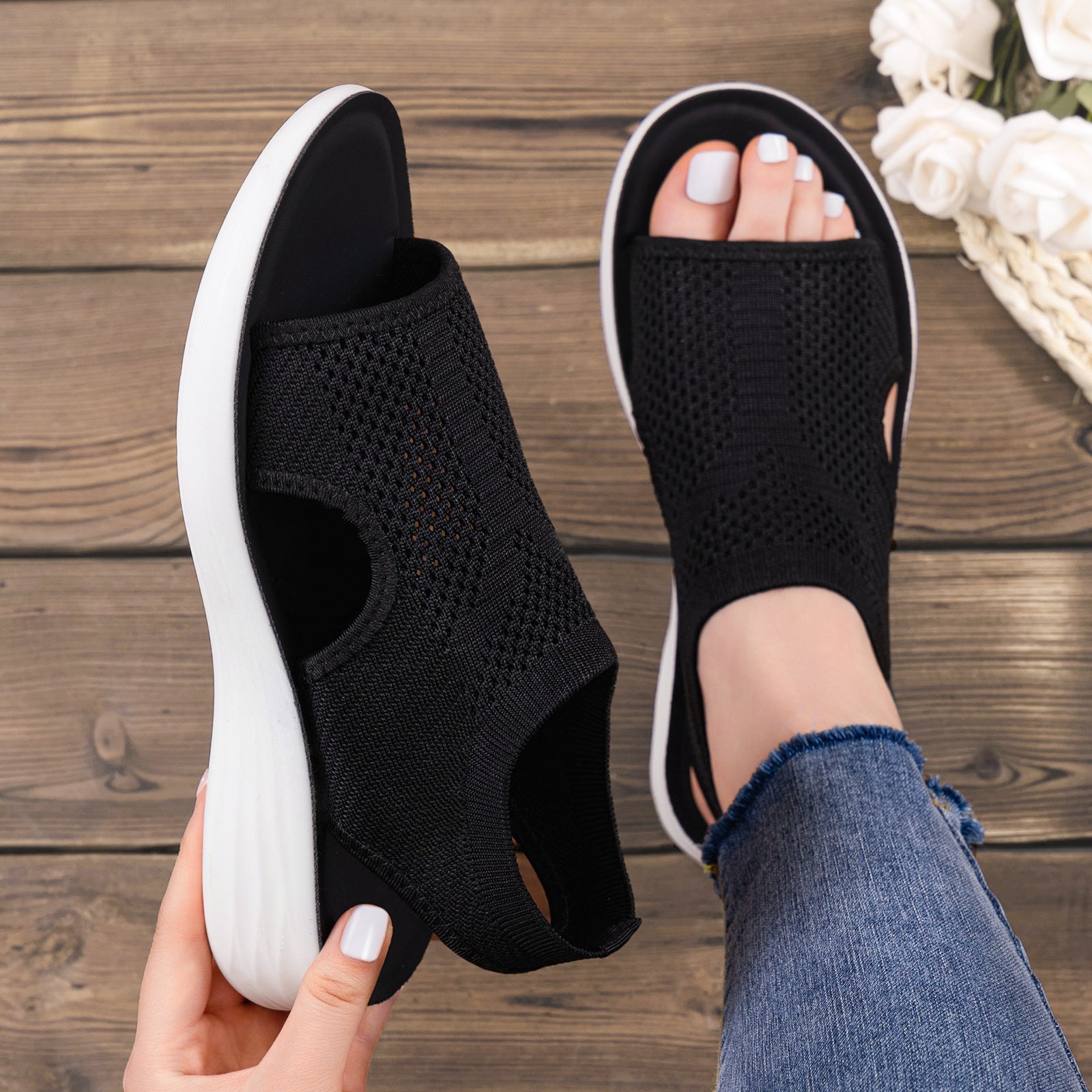 Damen Sportliche Sandalen mit atmungsaktivem Obermaterial und flexiblem Sohlenkonzept