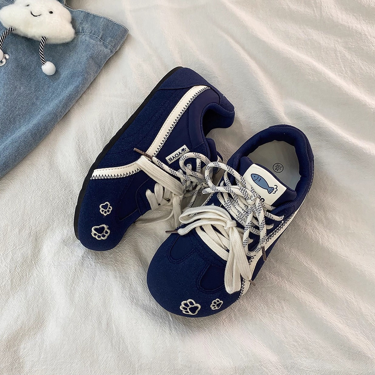 Damen Sportliche Sneakers mit verspieltem Tierdesign und flexiblem Obermaterial