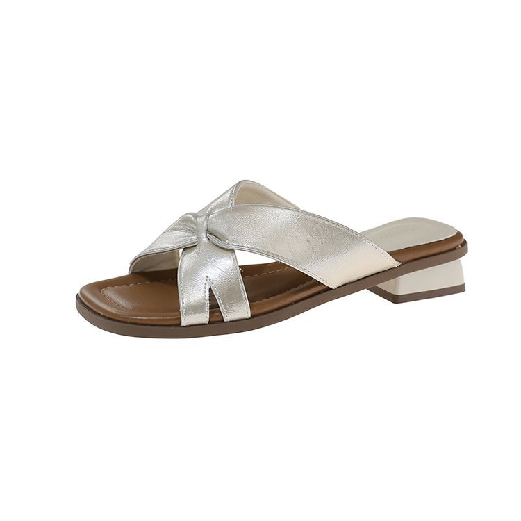 Damen elegante Mules mit modischem Knoten-Design R&B