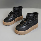 Damen modische Winterstiefeletten mit warmem Kunstfell und robuster Sohle R&B