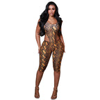 Damen Sexy Einteiler im Schlangenprint mit Cut-Out-Details R&B