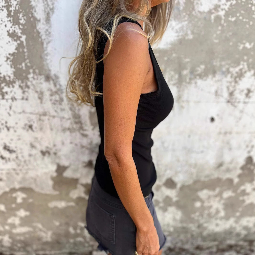 Damen Bequeme Stretch-Top mit breiten Trägern R&B
