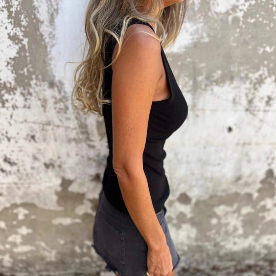 Damen Bequeme Stretch-Top mit breiten Trägern R&B