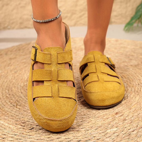 Damen offene Clogs mit verstellbarem Schnallenverschluss und atmungsaktivem Design R&B
