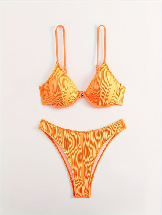 Damen Bikiniset mit elegantem Faltenmuster R&B