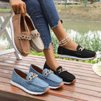 Damen Mokassins mit modischem Ketten-Design und rutschfester Sohle R&B