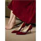 Damen elegante spitze Pumps mit funkelnden Strassakzenten R&B