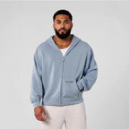 Herren Kapuzenpullover mit durchgehendem Reißverschluss und praktischen Taschen R&B