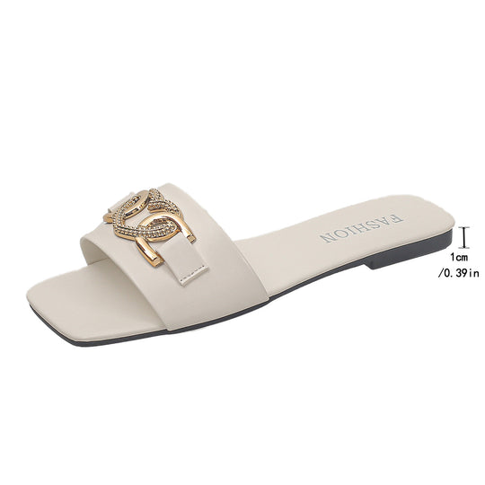 Damen Modische Sandalen mit schickem Schmuck-Detail und bequemem Fußbett R&B