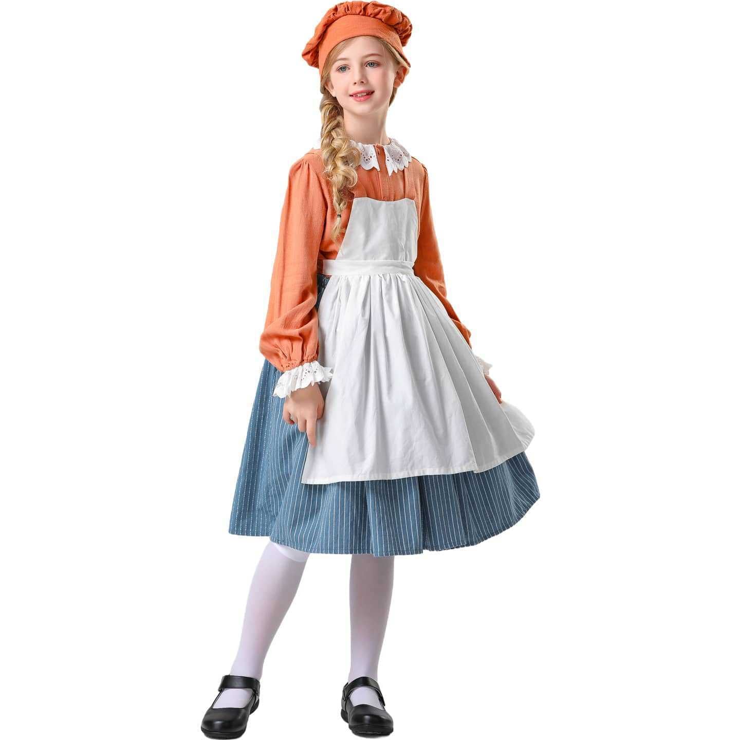Damen Trachtenkleid mit Schürze und Mütze R&B