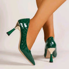 Damen elegante High Heel Pumps mit modernem Blockabsatz R&B