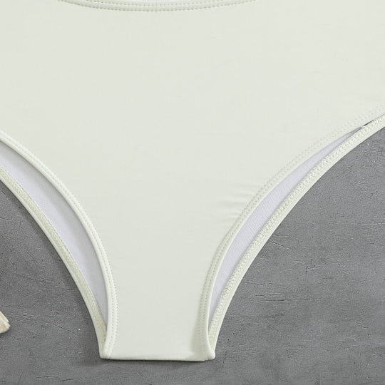 Damen Einteiler Badeanzug mit elegantem Cut-Out und modischen Trägerschlaufen R&B
