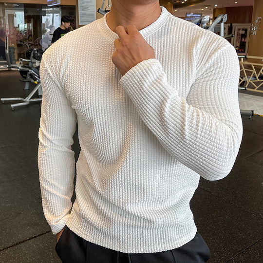 Herren Langarmshirt mit strukturiertem Gewebe R&B