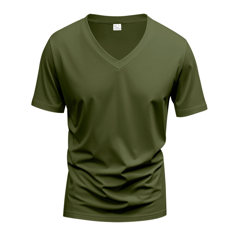 Herren V-Ausschnitt T-Shirt aus atmungsaktivem Baumwollmix mit modernem Schnitt R&B