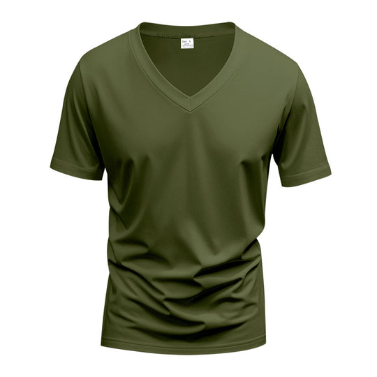 Herren V-Ausschnitt T-Shirt aus atmungsaktivem Baumwollmix mit modernem Schnitt R&B
