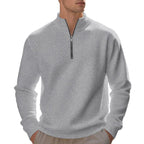 Herren lässiger Stehkragenpullover mit funktionalem Reißverschluss R&B