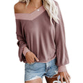 Damen lässiger Pullover mit asymmetrischem Kragen und luftiger Struktur R&B