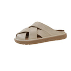 Damen bequeme Slipper mit elegantem Kreuzdesign und rutschfester Sohle R&B
