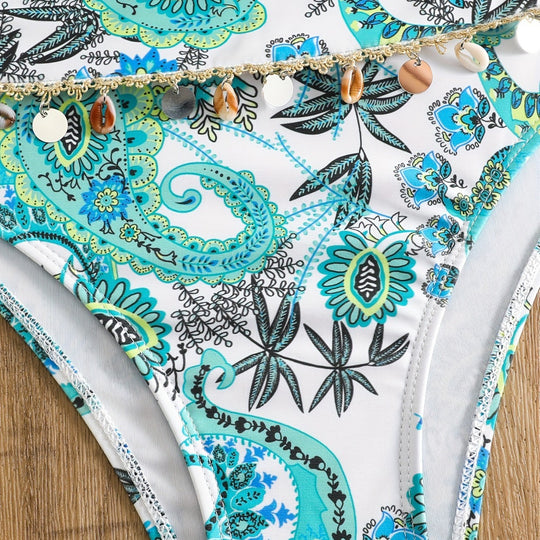Damen Bandeau-Bikini-Set mit eleganten Muscheldetails R&B