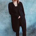 Damen lässige Strickjacke mit tiefem Schnitt und praktischen Taschen R&B