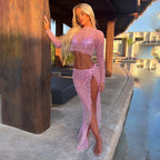 Damen elegantes transparents Strandensemble R&B