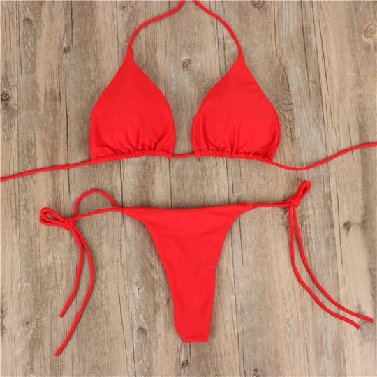 Damen Bikini-Set mit verstellbaren Trägern und minimalistischem Design R&B