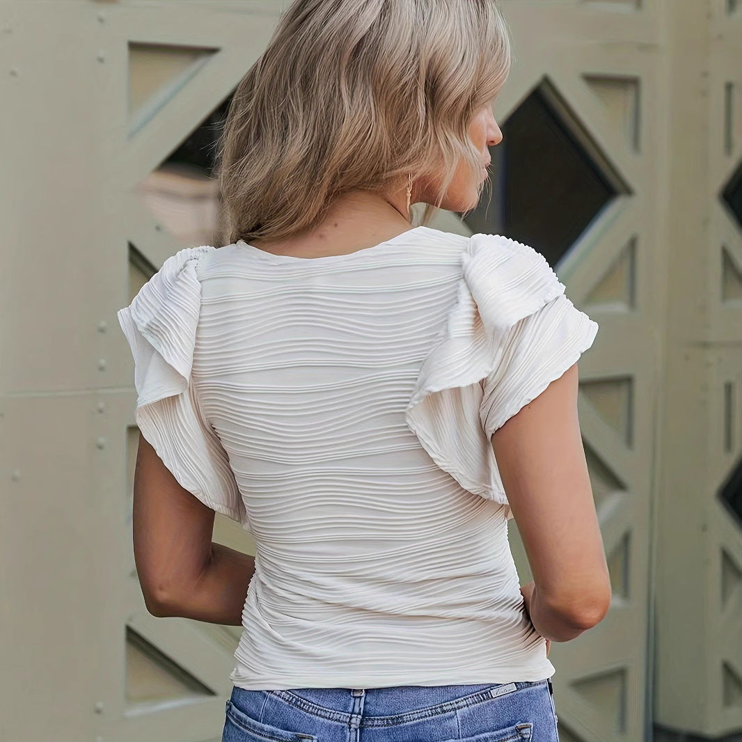 Damen Blusentop mit Rüschendetails und strukturiertem Design R&B
