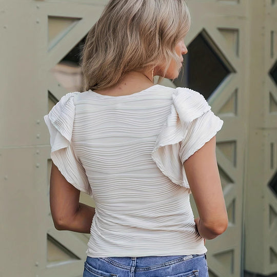 Damen Blusentop mit Rüschendetails und strukturiertem Design R&B