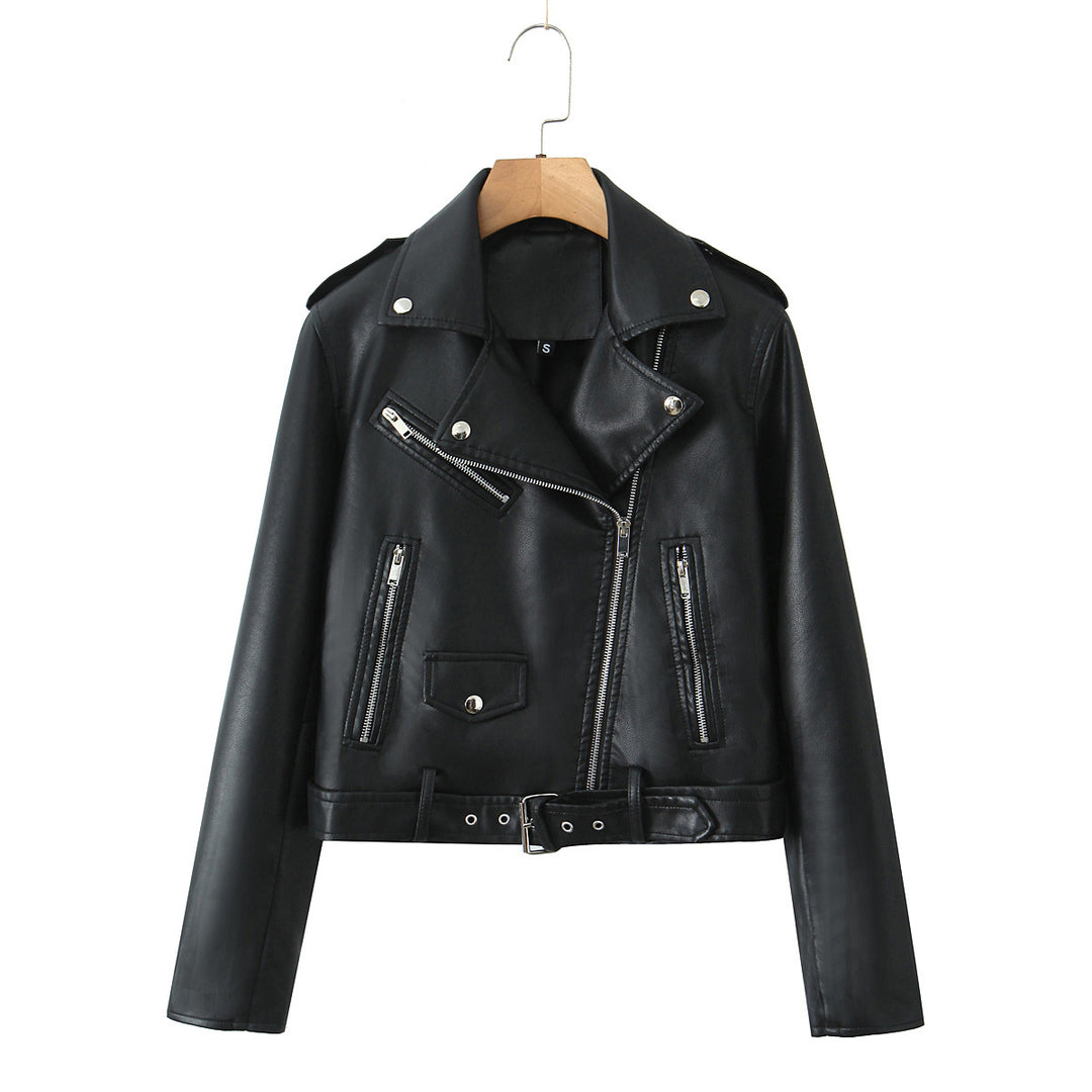 Damen Bikerjacke mit Schnallenverschluss