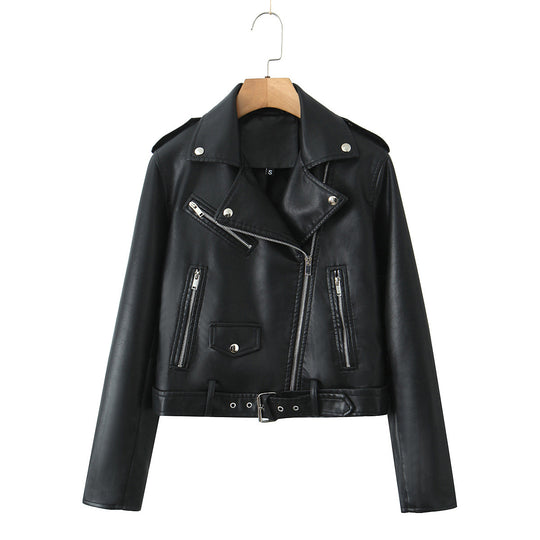 Damen Bikerjacke mit Schnallenverschluss