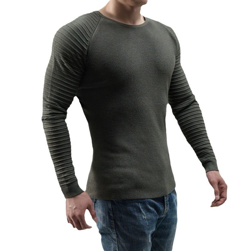 Herren Langärmliges T-Shirt mit modernen Rippstrukturen und körperbetonter Passform R&B