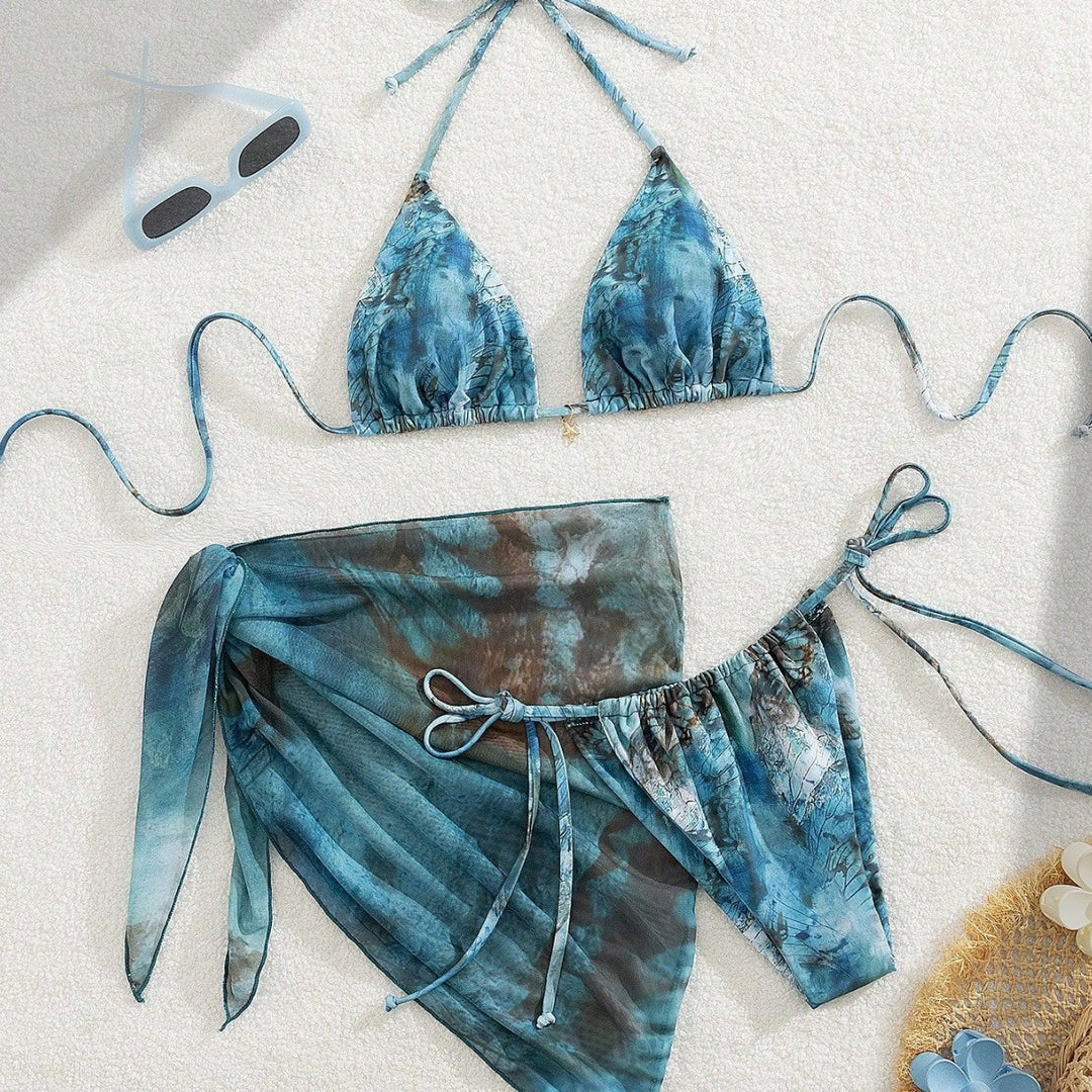 Damen Triangel-Bikini mit floralem Design R&B