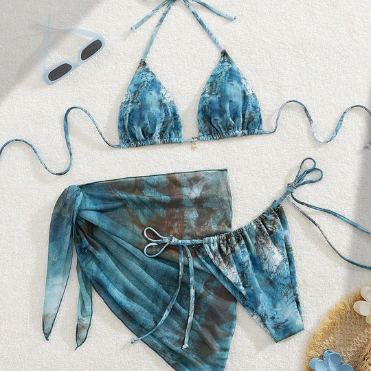 Damen Triangel-Bikini mit floralem Design R&B