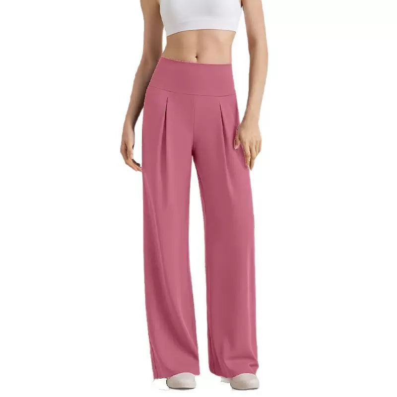 Damen Komfort-Faltenhose mit hohem Bund.
