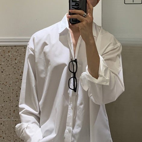 Herren Oversize-Hemd aus atmungsaktiver Baumwolle mit lässigem Schnitt R&B